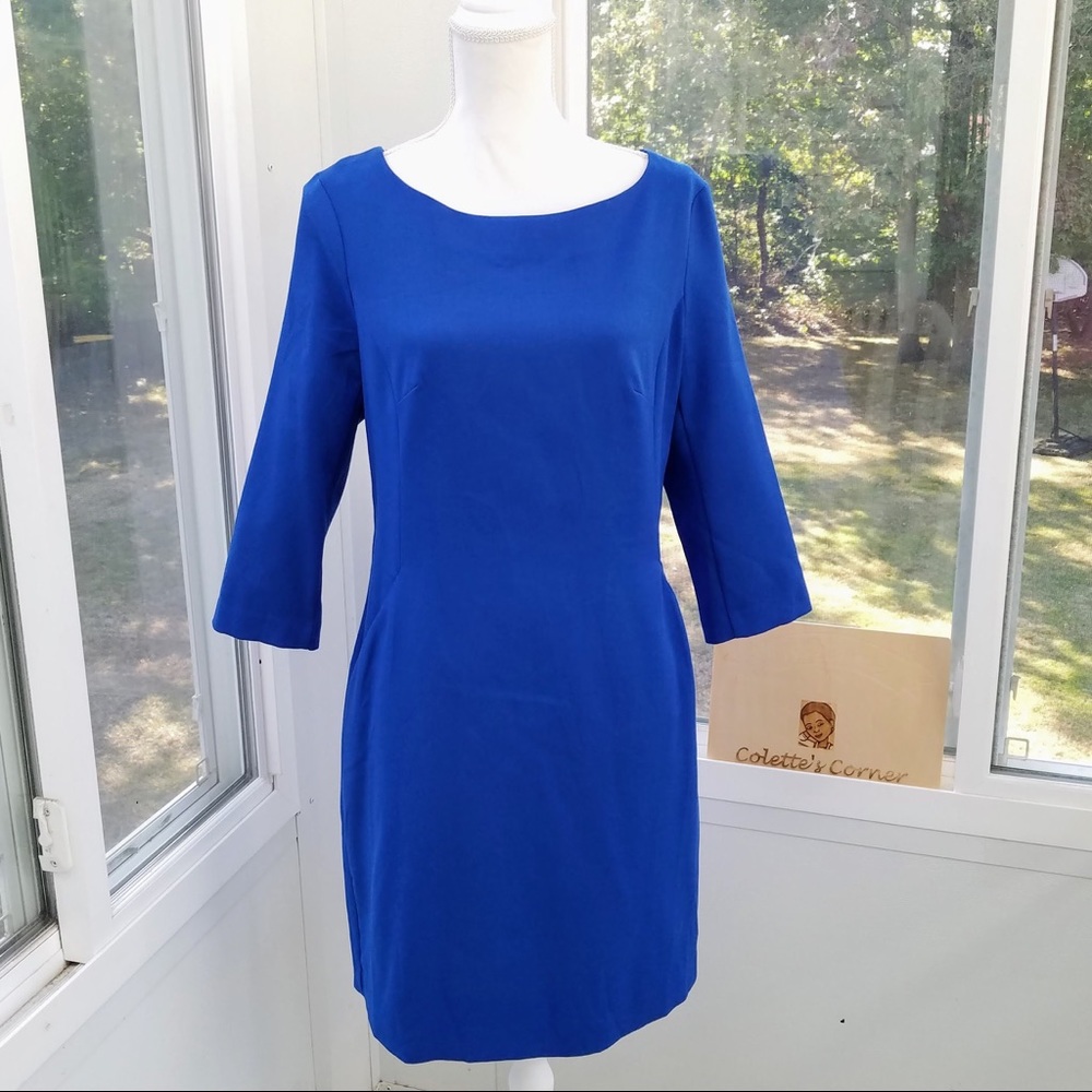 💼Gap Royal Blue 3/4 Sleeve Shift Dress